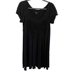 VTG AGB Babydoll‎ Dress Black Mini Short Sleeve Ruffle Size 10 Y2K Whimsigoth